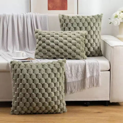Soft Plush Cushion Cover with 3D Texture