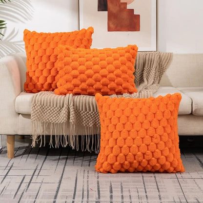 Soft Plush Cushion Cover with 3D Texture