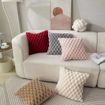 Soft Plush Cushion Cover with 3D Texture