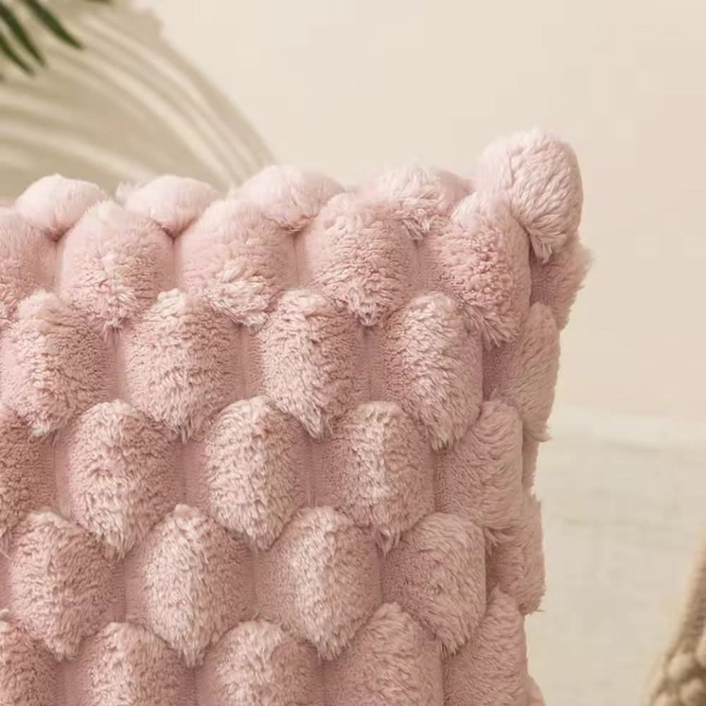 Soft Plush Cushion Cover with 3D Texture