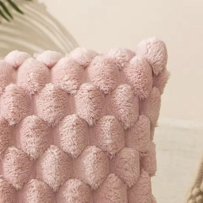 Soft Plush Cushion Cover with 3D Texture