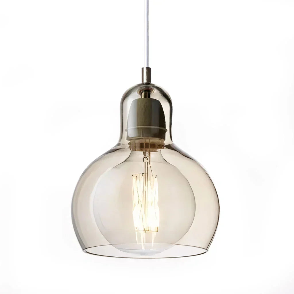 Clear Glass Pendant Lamp with Soft Warm Lighting