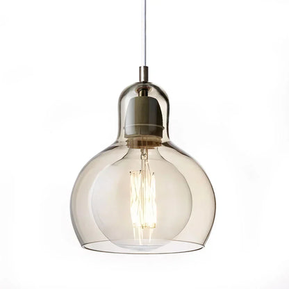 Clear Glass Pendant Lamp with Soft Warm Lighting