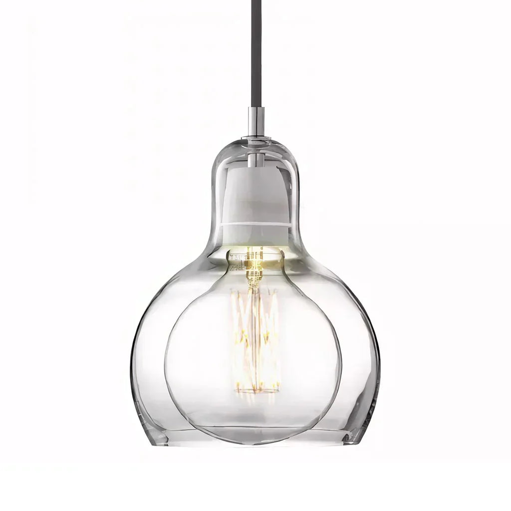 Clear Glass Pendant Lamp with Soft Warm Lighting