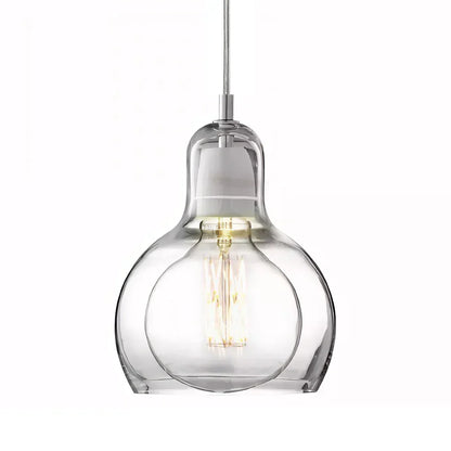 Clear Glass Pendant Lamp with Soft Warm Lighting