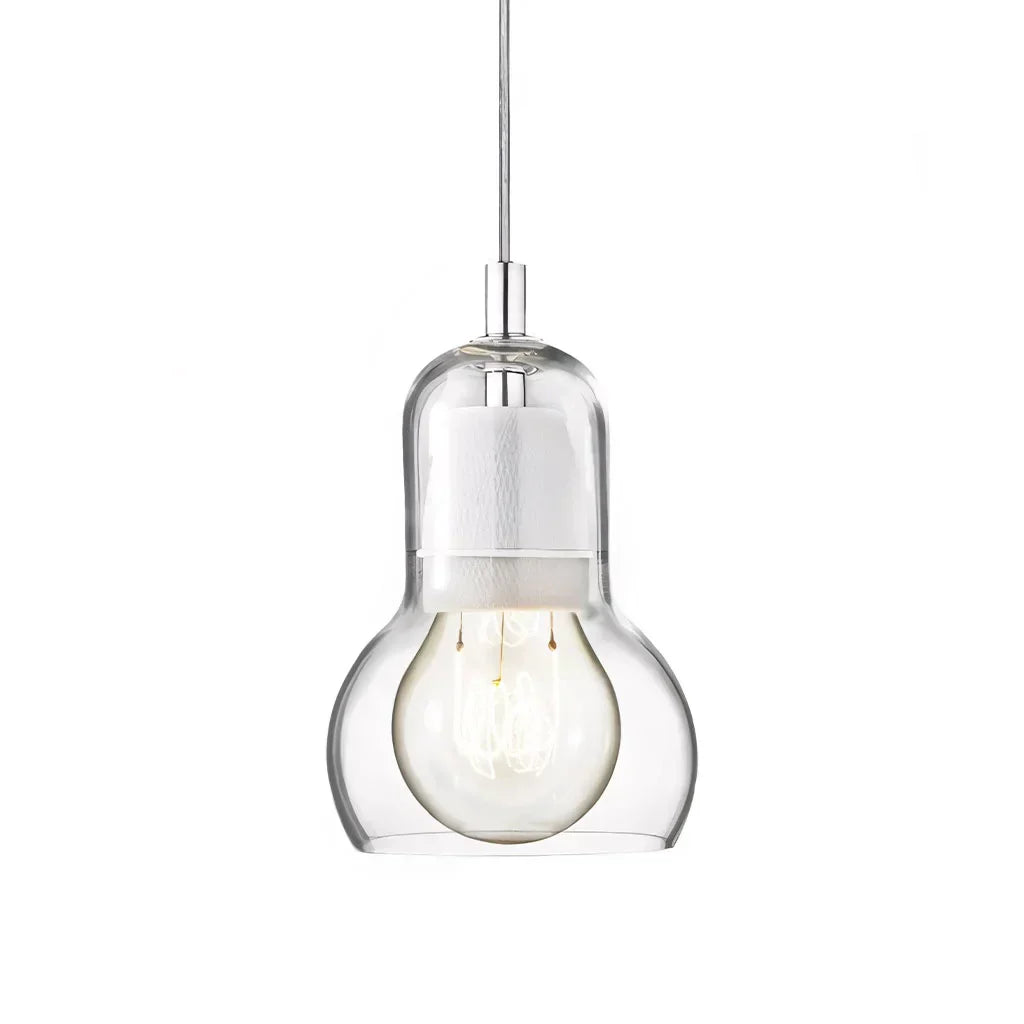 Clear Glass Pendant Lamp with Soft Warm Lighting