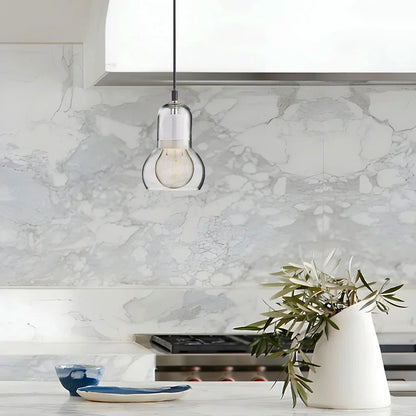 Clear Glass Pendant Lamp with Soft Warm Lighting