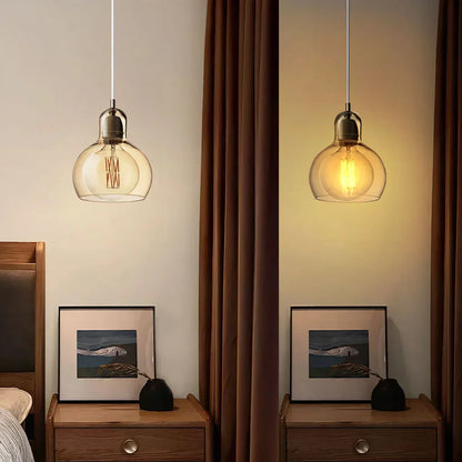 Clear Glass Pendant Lamp with Soft Warm Lighting