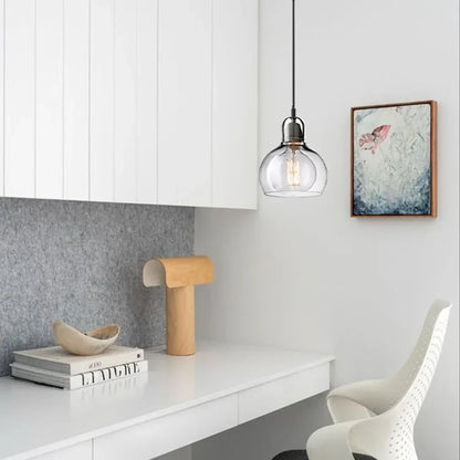 Clear Glass Pendant Lamp with Soft Warm Lighting