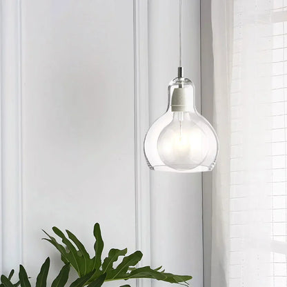Clear Glass Pendant Lamp with Soft Warm Lighting