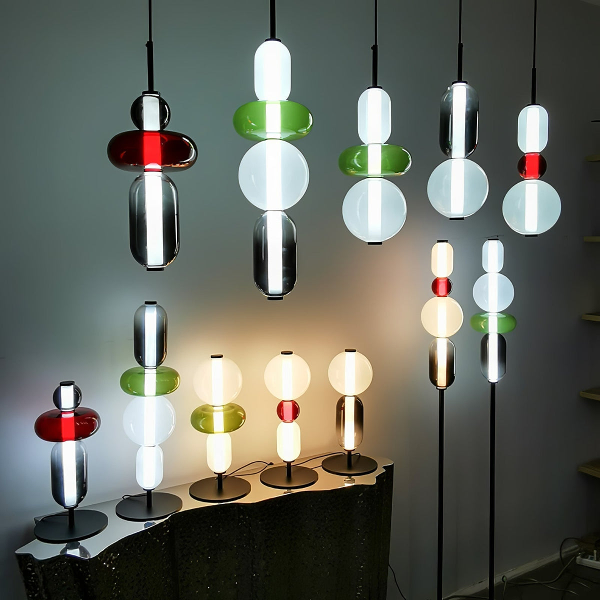 Colorful Desk Glass Table Lamp