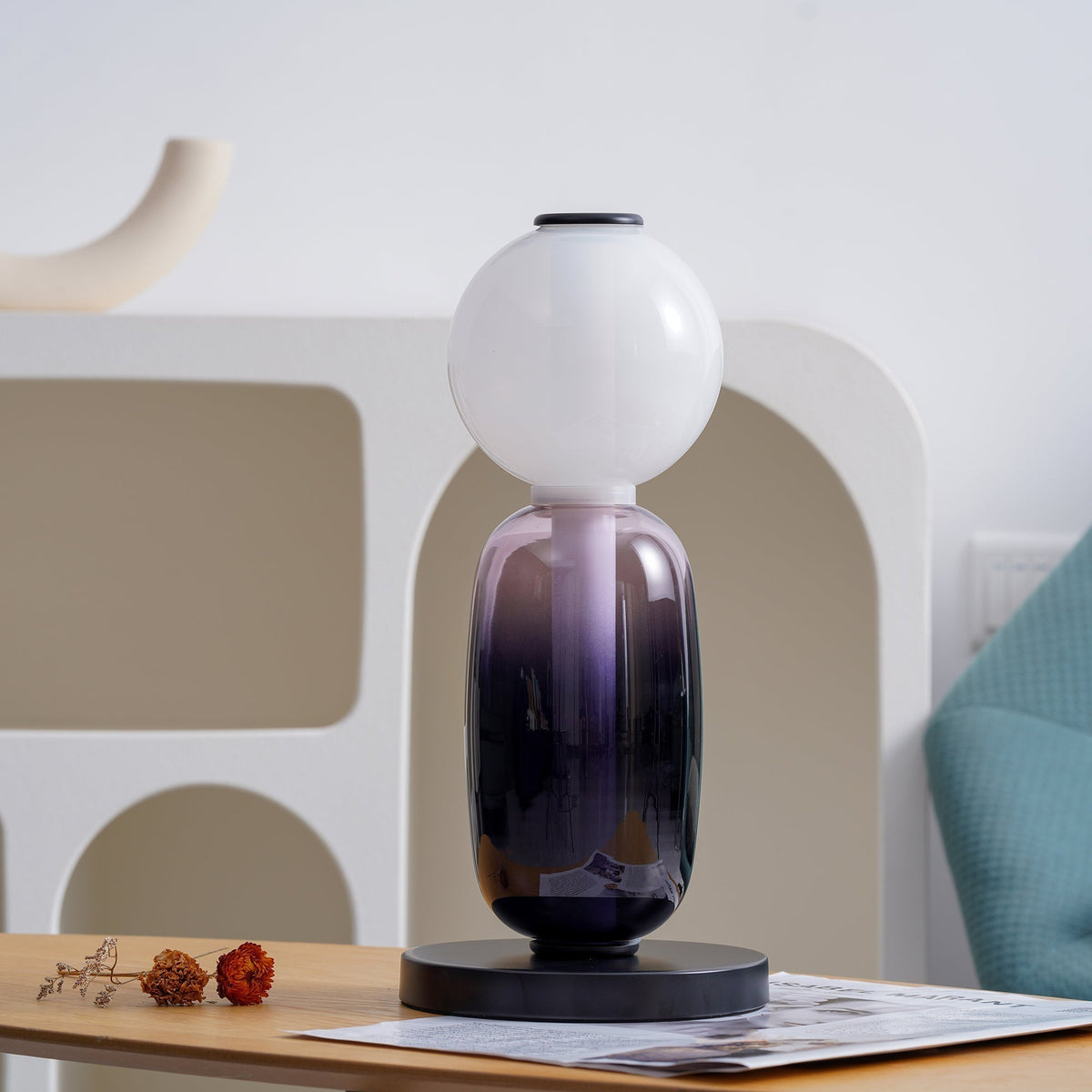 Colorful Desk Glass Table Lamp
