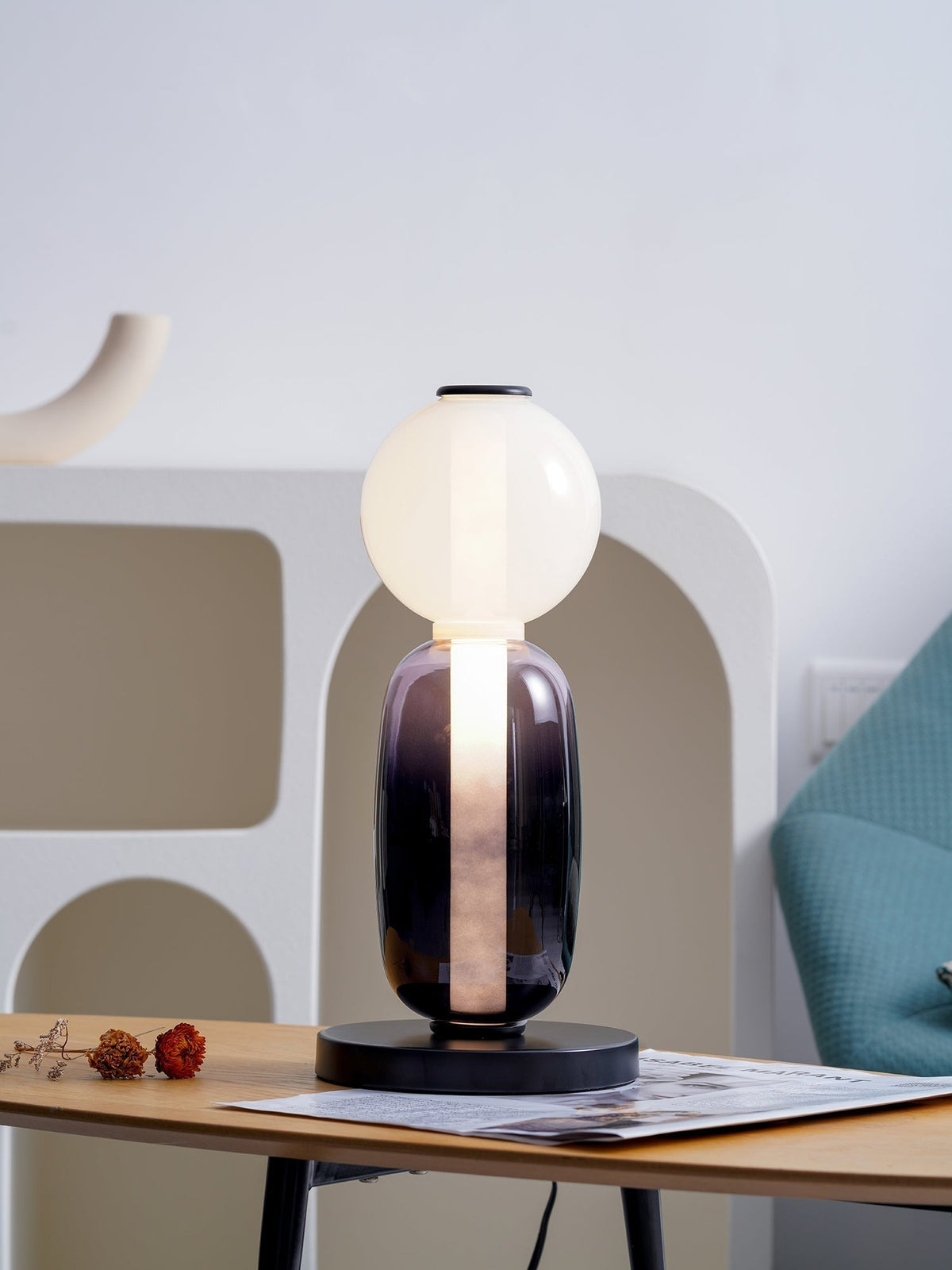 Colorful Desk Glass Table Lamp