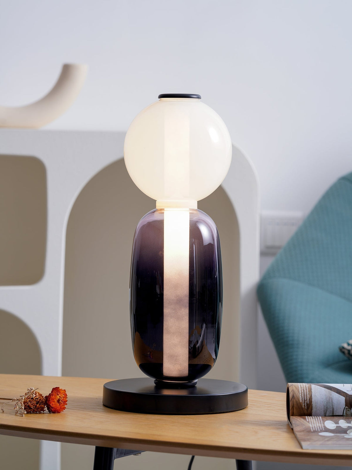 Colorful Desk Glass Table Lamp