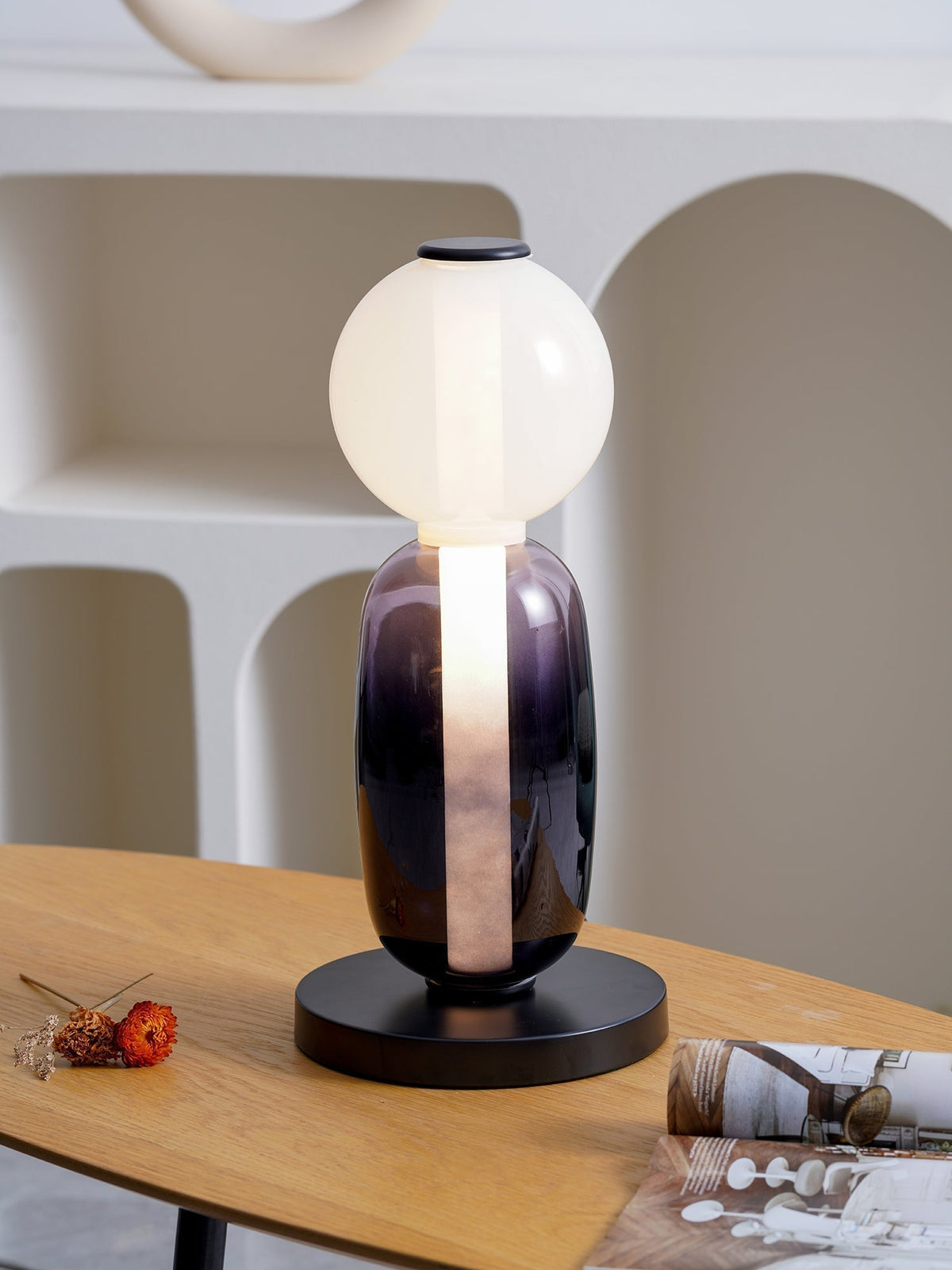 Colorful Desk Glass Table Lamp
