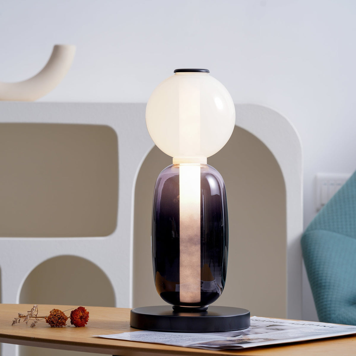 Colorful Desk Glass Table Lamp