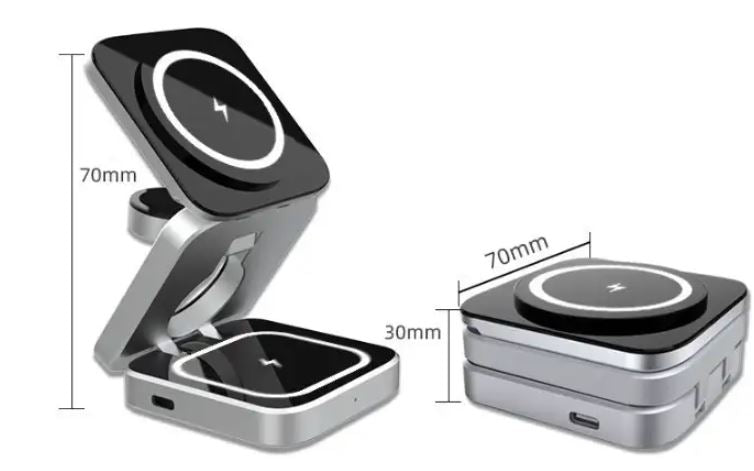 Compact 3-in-1 Portable Charging Dock