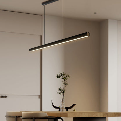 Sleek Metal Wood Linear Dining Kitchen Pendant Lamp - Cofik