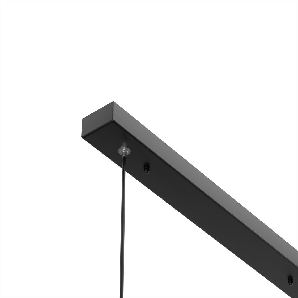 Sleek Metal Wood Linear Dining Kitchen Pendant Lamp