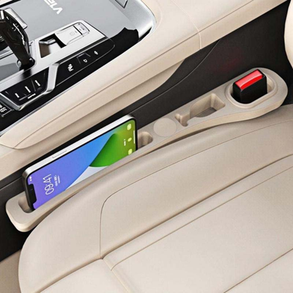 Luxury Car Seat Gap Storage Faux Leather Tray