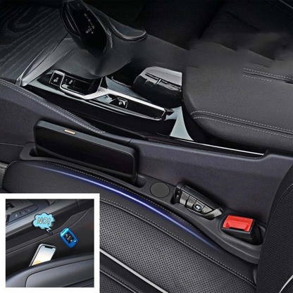 Luxury Car Seat Gap Storage Faux Leather Tray