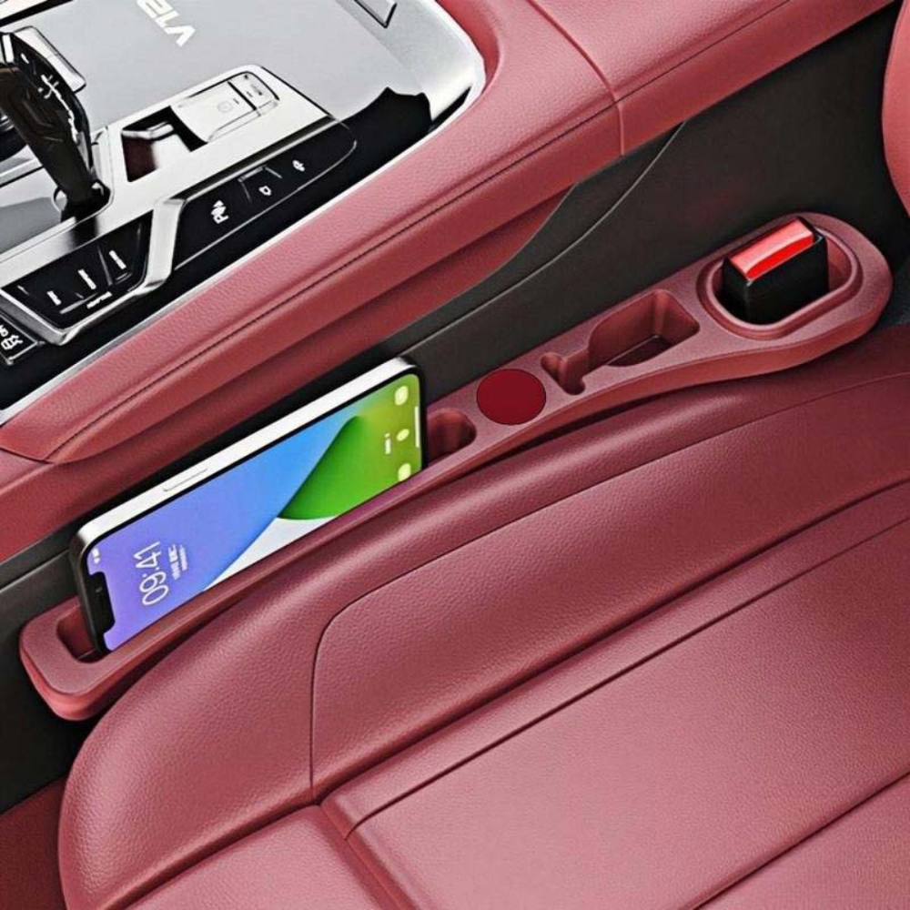 Luxury Car Seat Gap Storage Faux Leather Tray