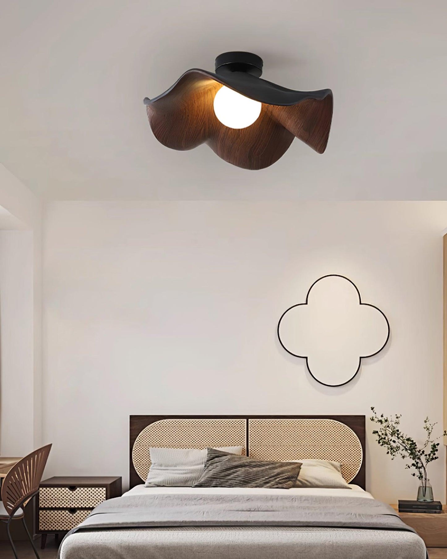 Simple LED Wood Effect Ceiling Light Fixture