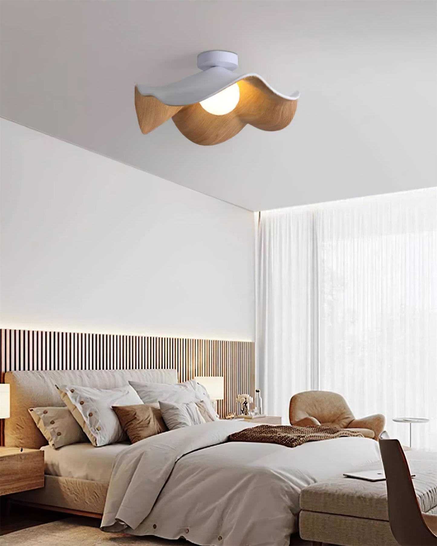 Simple LED Wood Effect Ceiling Light Fixture