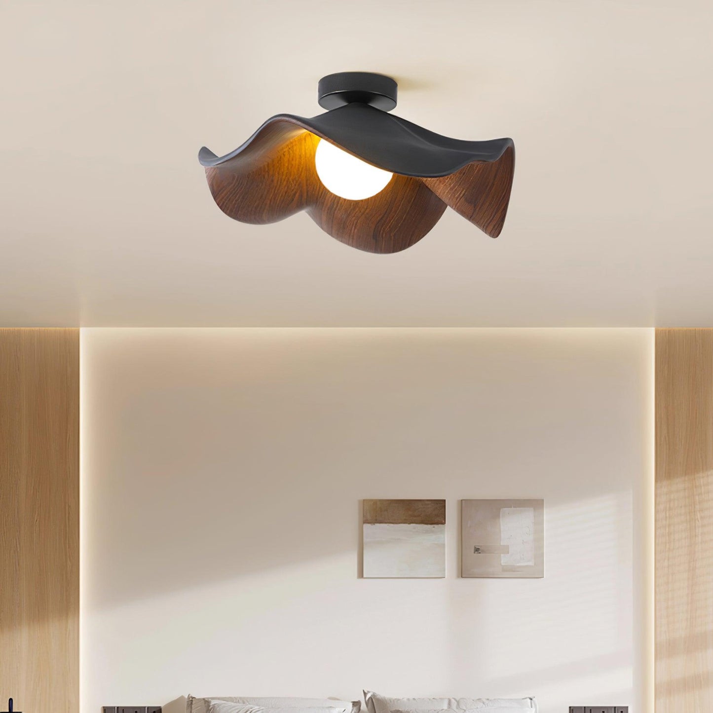 Simple LED Wood Effect Ceiling Light Fixture
