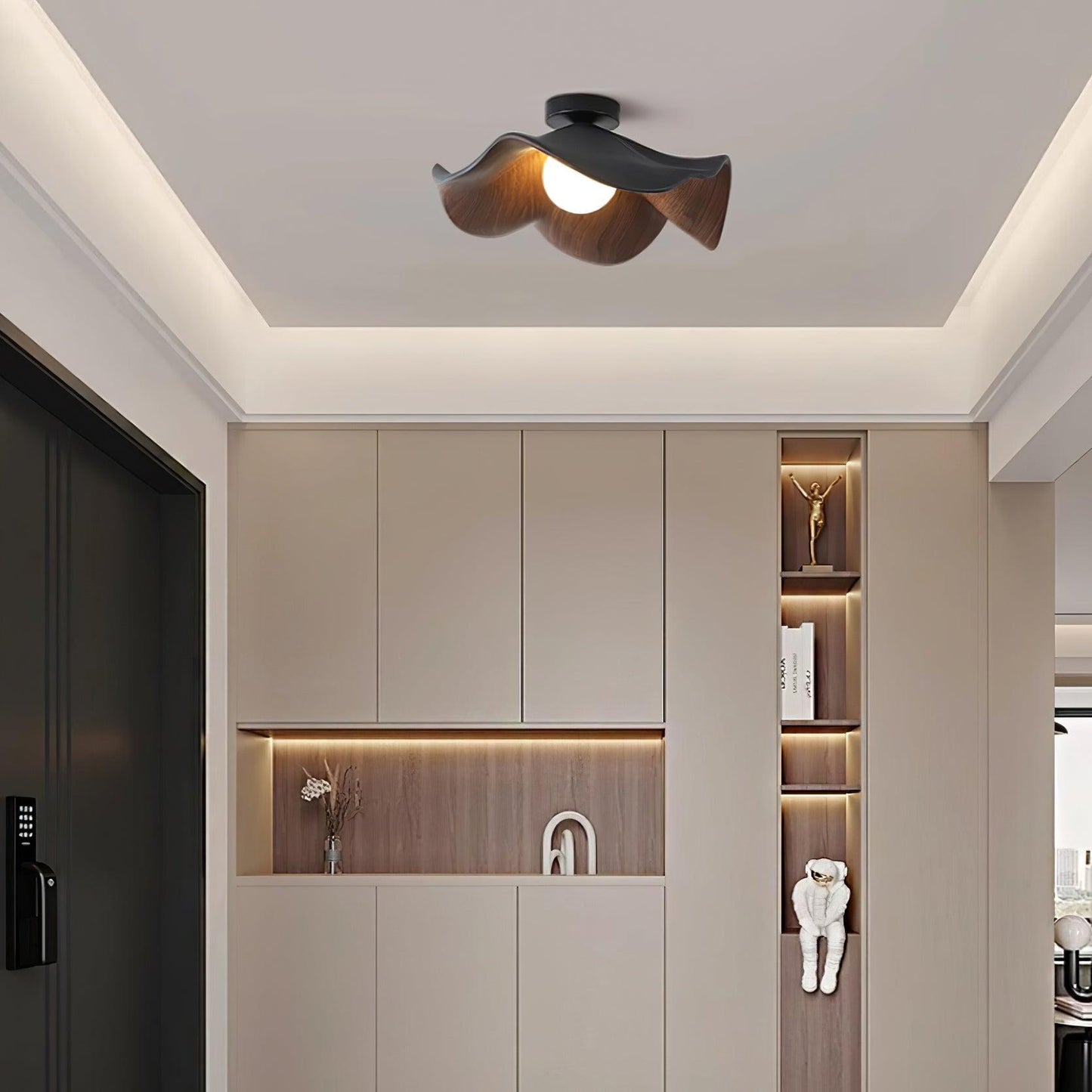 Simple LED Wood Effect Ceiling Light Fixture