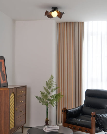 Simple LED Wood Effect Ceiling Light Fixture