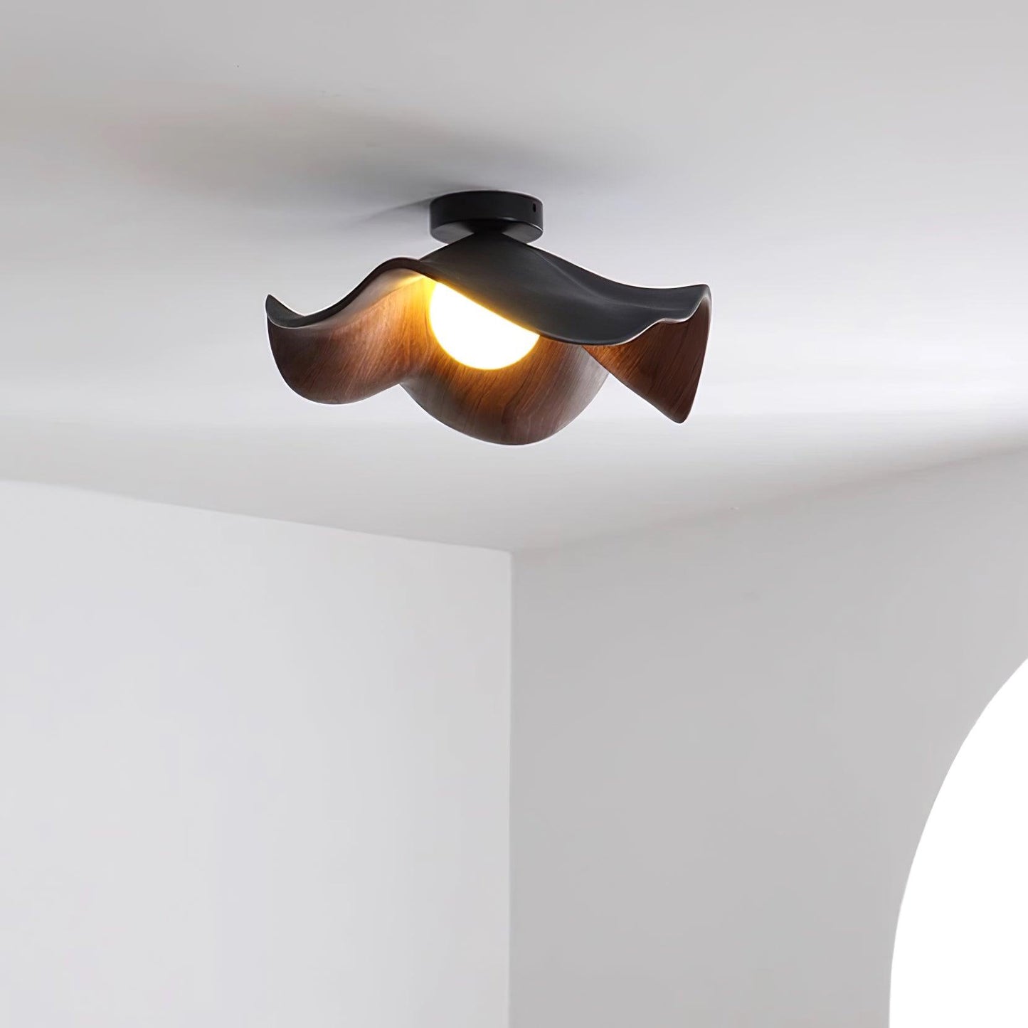 Simple LED Wood Effect Ceiling Light Fixture