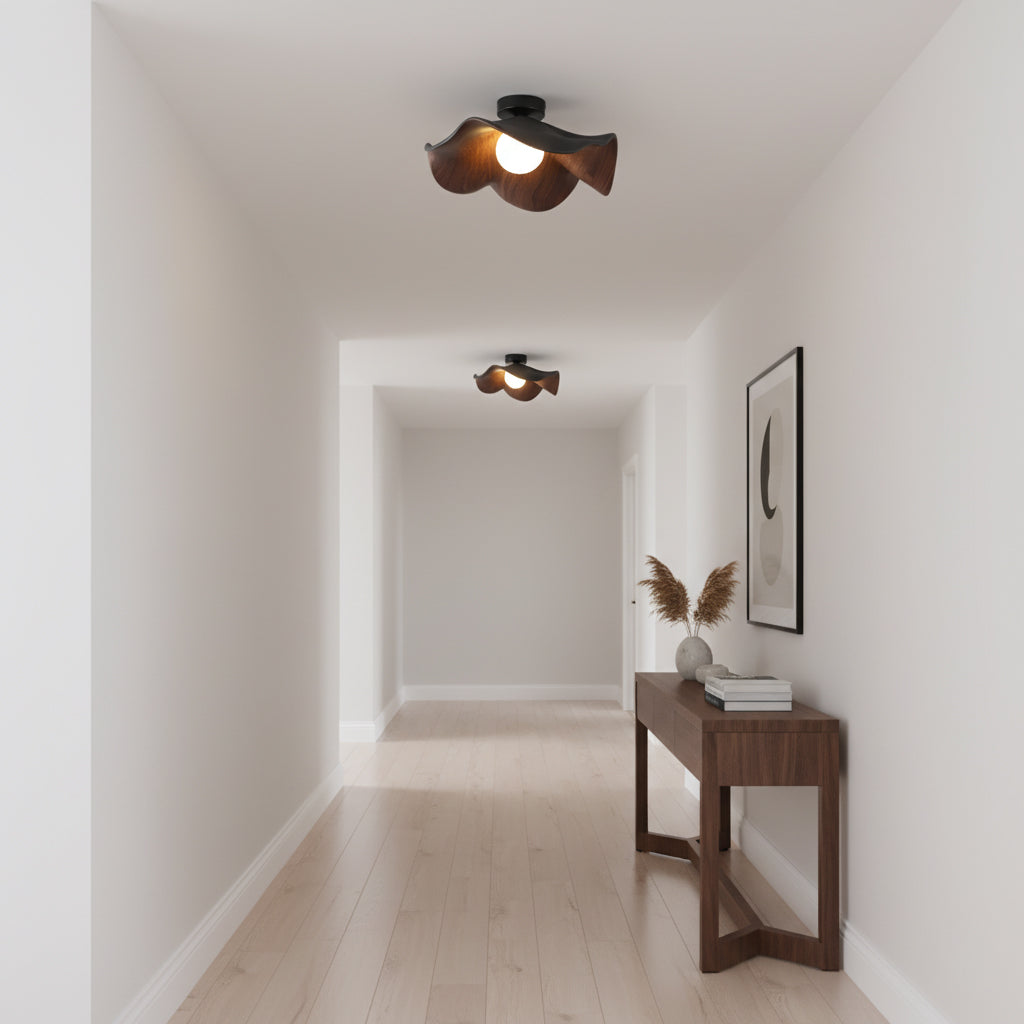 Simple LED Wood Effect Ceiling Light Fixture