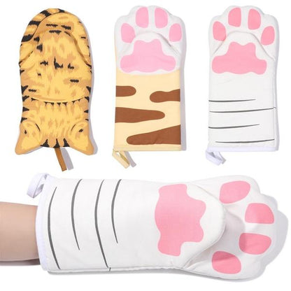 Cute Kitty Heat Resistant Oven Mitts