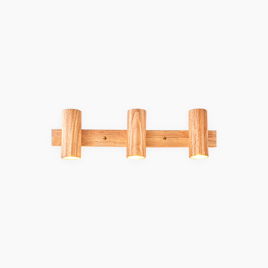 Adjustable Wooden Spotlight Lamp 3 Head Modern Ceiling Light