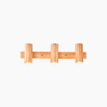 Adjustable Wooden Spotlight Lamp 3 Head Modern Ceiling Light