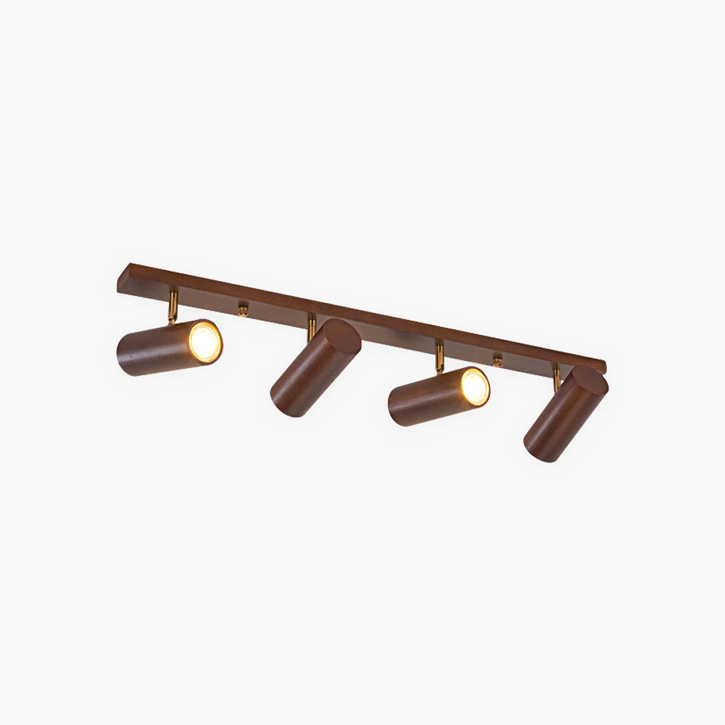Adjustable Wooden Spotlight Lamp 3 Head Modern Ceiling Light