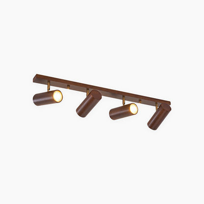 Adjustable Wooden Spotlight Lamp 3 Head Modern Ceiling Light