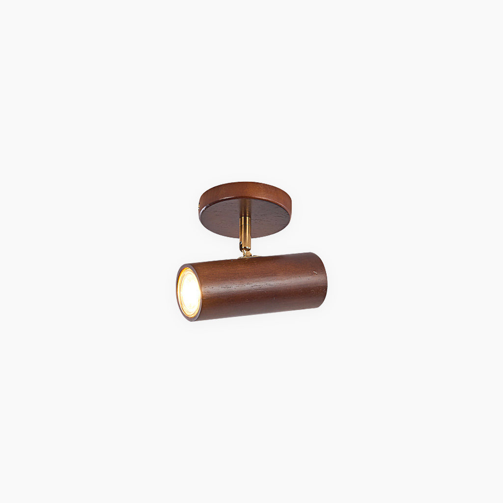 Adjustable Wooden Spotlight Lamp 3 Head Modern Ceiling Light
