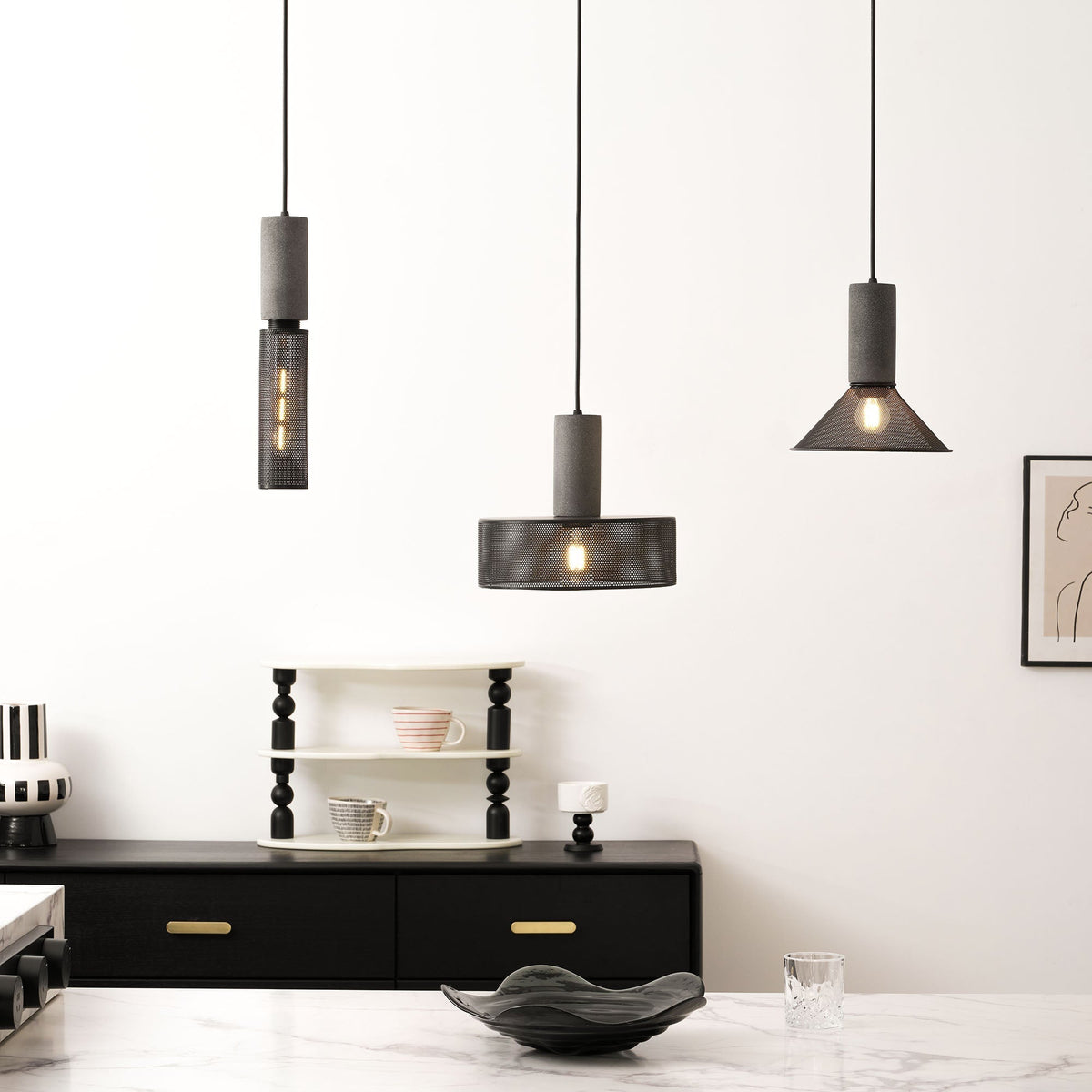 Modern Metal Pendant Light Adjustable Ceiling Fixture