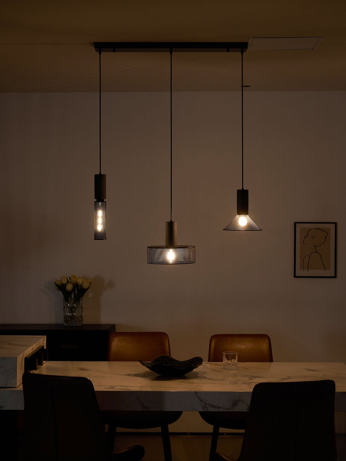 Modern Metal Pendant Light Adjustable Ceiling Fixture