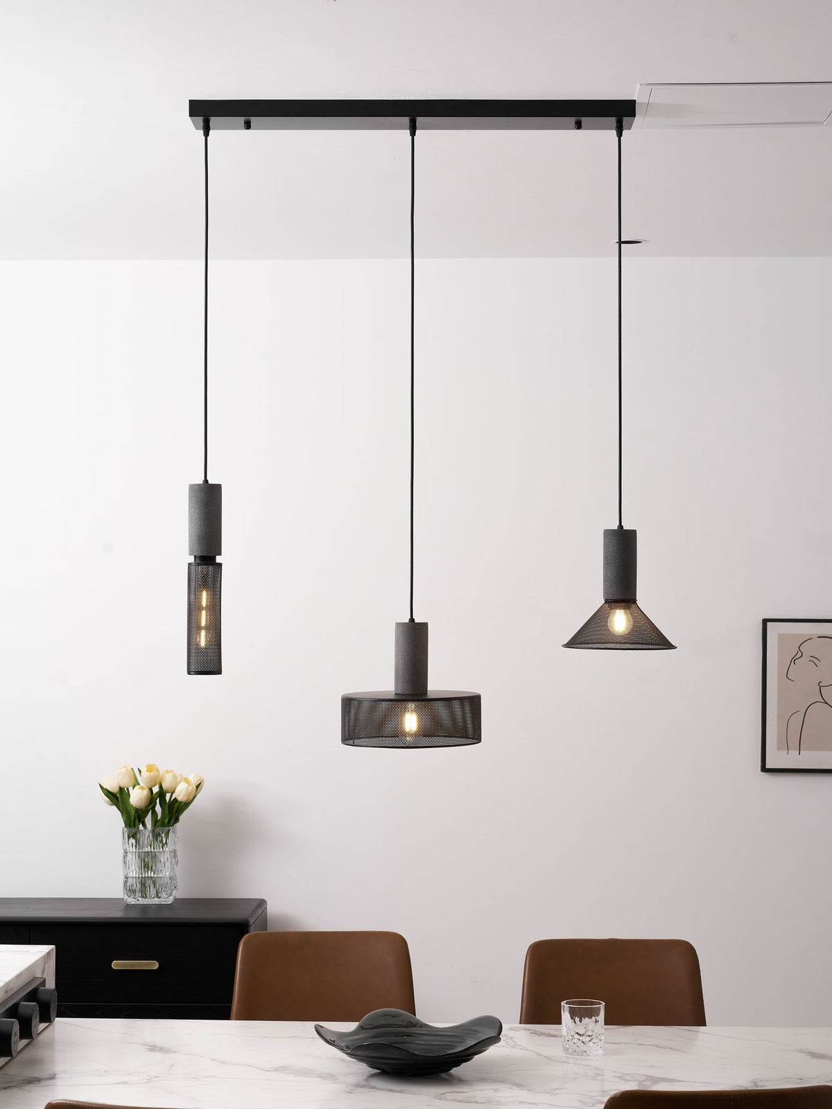 Modern Metal Pendant Light Adjustable Ceiling Fixture