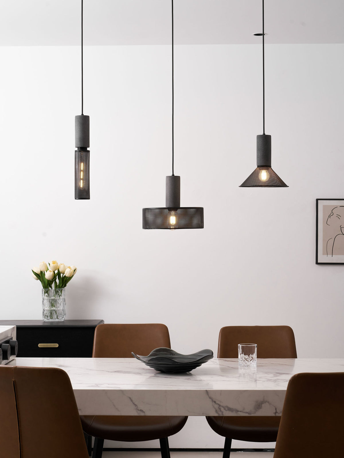 Modern Metal Pendant Light Adjustable Ceiling Fixture