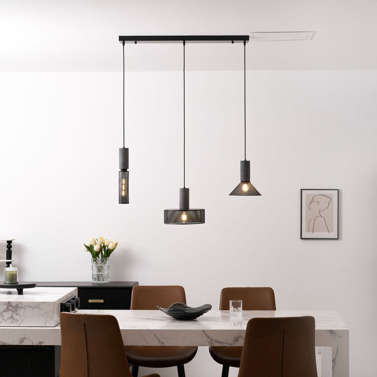 Modern Metal Pendant Light Adjustable Ceiling Fixture