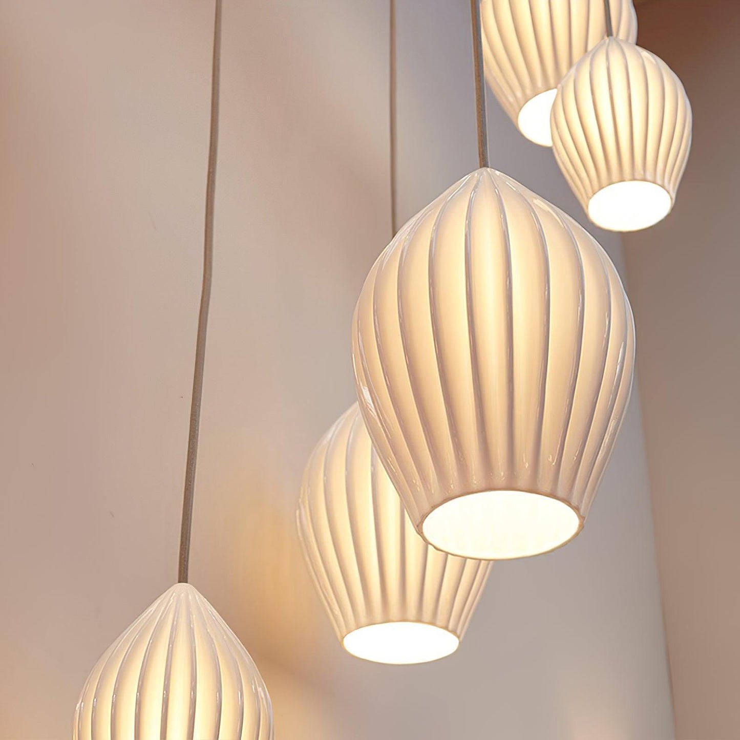 Simple White Ceramic Pendant Light Fixture