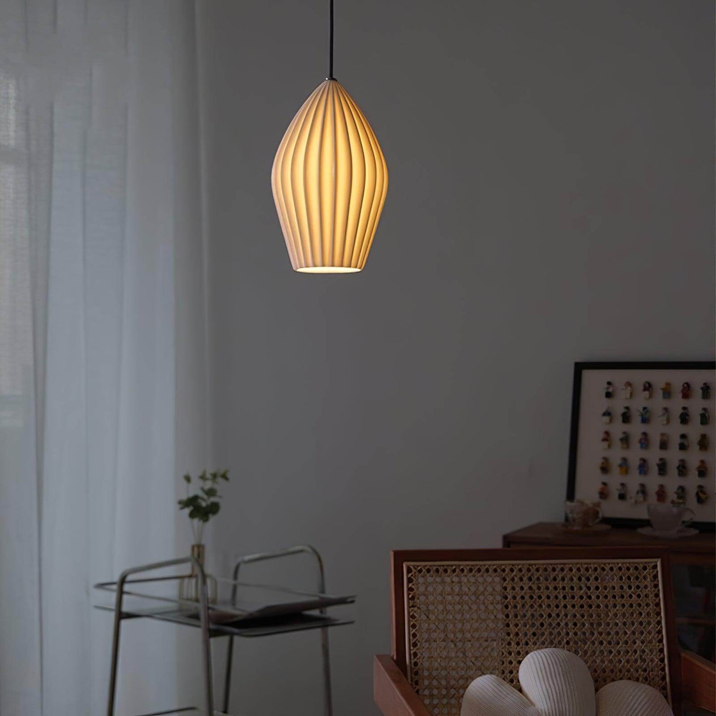 Simple White Ceramic Pendant Light Fixture