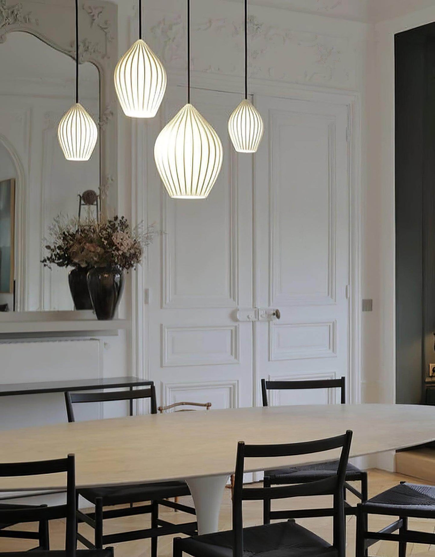 Simple White Ceramic Pendant Light Fixture
