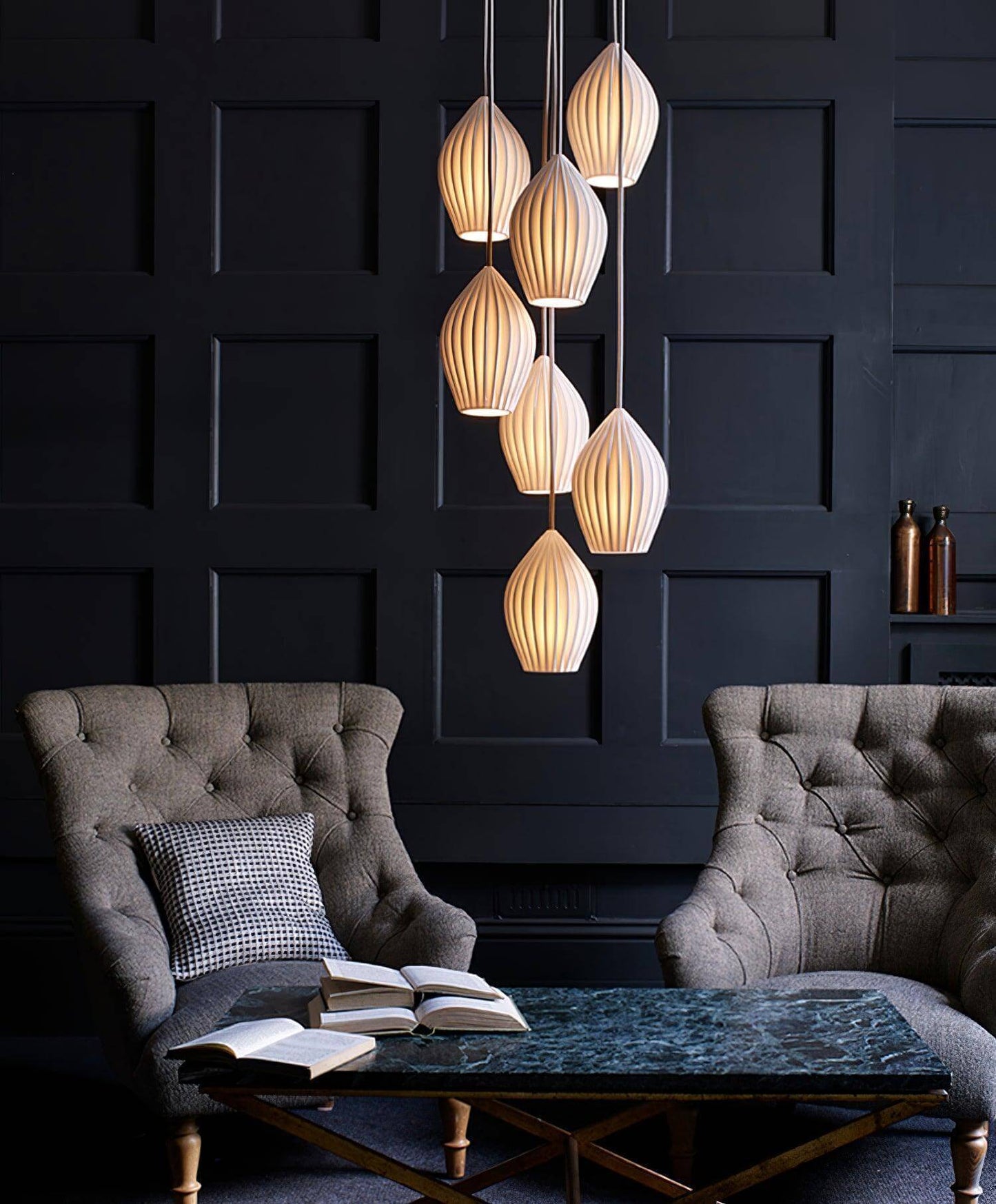 Simple White Ceramic Pendant Light Fixture