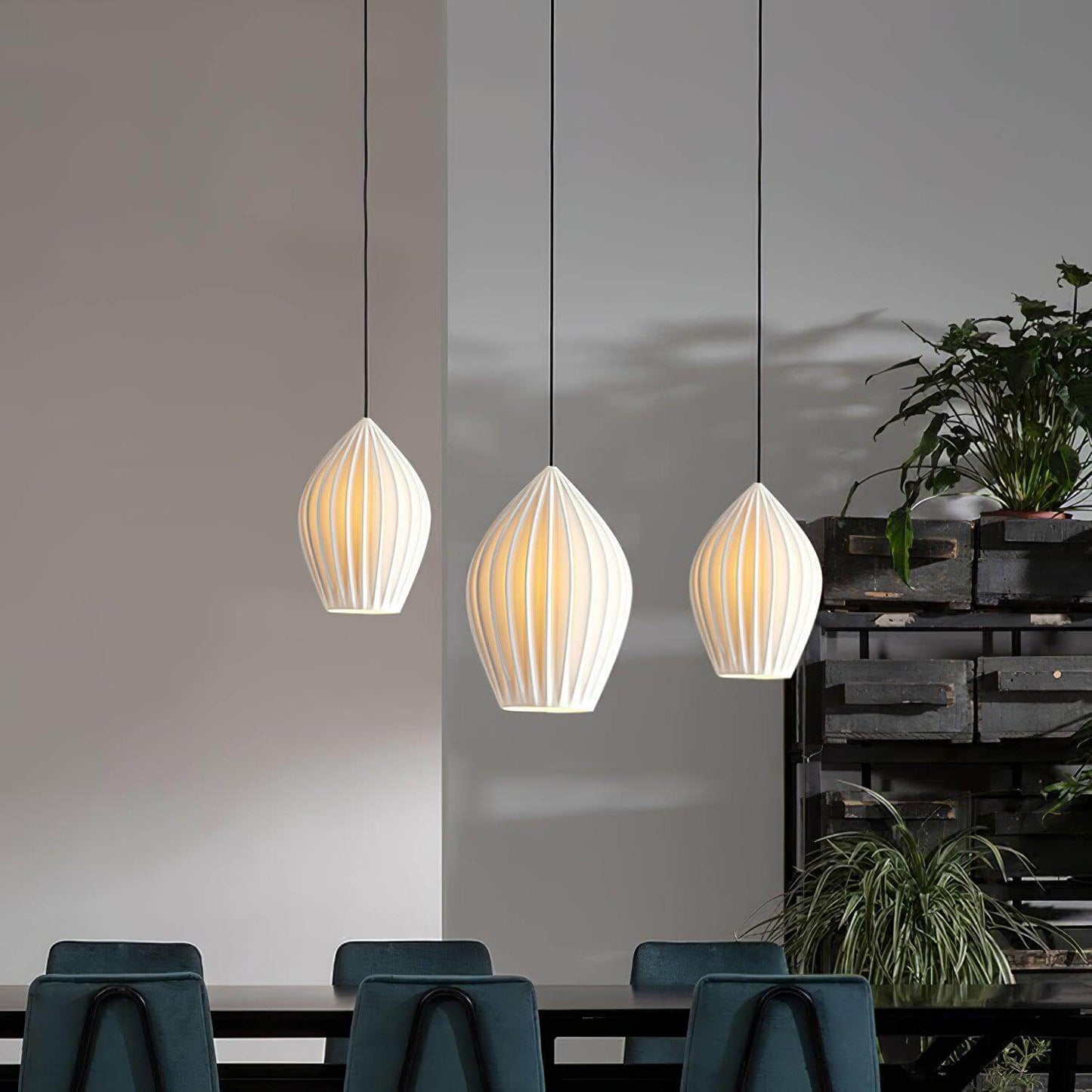 Simple White Ceramic Pendant Light Fixture