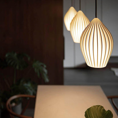 Simple White Ceramic Pendant Light Fixture